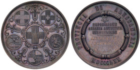 ALESSANDRIA Medaglia 1870 Premio dell'Esposizione Agraria Artistica Industriale assegnato a Annibaldi Biscossa - Opus: S. M. AE (g 40,56 -Ø 50 mm)

...