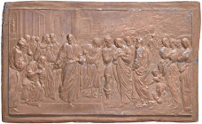 MILANO Placchetta uniface 1827 Gesù e l'Adultera, dal quadro del Tiziano - Opus: Francesco Putinati - Turricchia L.V. 152 - SN (g 251,00 - Ø 144x84 mm...