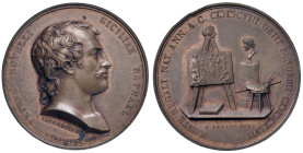 NAPOLI Pietro Novelli Medaglia Serie uomini illustri Regno delle due Sicilie - Opus: Lorenzo Taglioni, Vincenzo Catenacci e A. Arnaud - AE (g 39,65 - ...