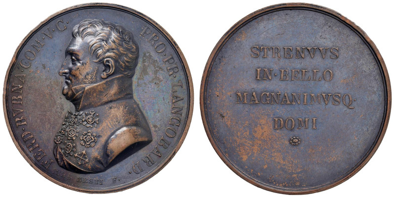 Ferdinando Bubna di Littiz (1768-1825) Medaglia 1825 Per la morte del Comandante...