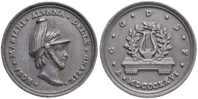 Rosa Mariani (1799-1864) Medaglia 1826 Alla cantante di Cremona alla Scala di Milano nel 1820, la preferita di Rossini - senza firma - Peltro (g 81,67...