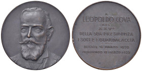 Leopoldo Cova (1898-1923) Medaglia 1923 XXV della presidenza, i soci e i guardiacaccia - senza firma - AE (g 80,83 - Ø 65 mm) Segnetti di contatto al ...