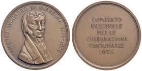Amedeo Avogadro (1776-1856) Medaglia 1956 Centenario della morte, il Comitato Nazionale per le Celebrazioni Centenarie - Opus: E.S. ed E. Monti, emiss...