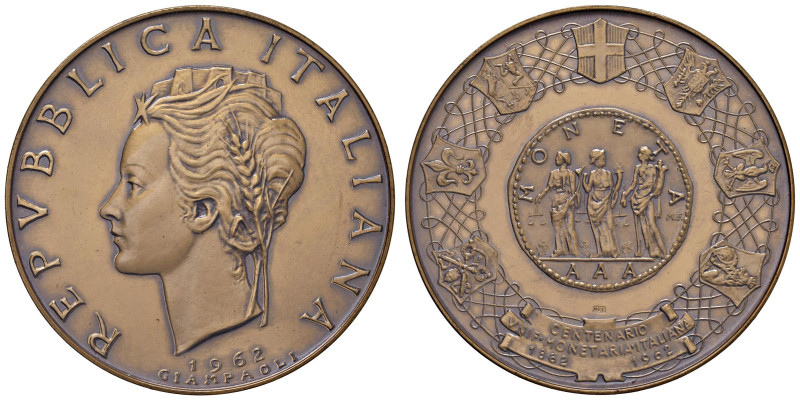 REPUBBLICA ITALIANA Medaglia 1962 Centenario dell'Unione Monetaria Italiana - Op...