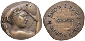 REPUBBLICA ITALIANA Medaglia 1972 Centenario della Cassa di Risparmio di Padova e Rovigo - Opus: E. Greco, emissione degli stabilimenti Johnson - AE (...