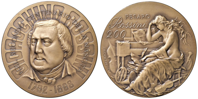 Gioachino Rossini (1792-1868) Medaglia 1992 Pesaro 200° Anniversario della Nasci...