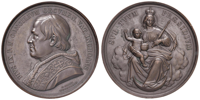 Pio IX (1846-1878) Medaglia - AE (g 50,02 - Ø 47 mm) In astuccio. Colpettino al ...
