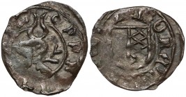 Ks. Opawskie, Przemek I (1377-1433) Halerz Opawa - hełm/tarcza - RZADKI R5