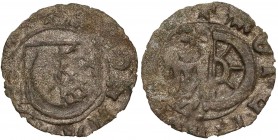Ks. Raciborskie, Jan II Żelazny (1380-1424) Halerz Racibórz - tarcza/herb (R8) R8