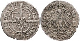 Zakon Krzyżacki, Albrecht von Hohenzollern, Grosz Królewiec 1519 - gotycki - b. rzadki R5