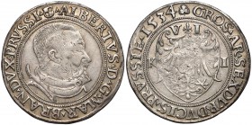 Prusy, Albrecht Hohenzollern, Szóstak Królewiec 1534 - RZADKOŚĆ R6