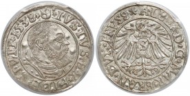 Prusy, Albrecht Hohenzollern, Grosz Królewiec 1538 - PCGS MS63