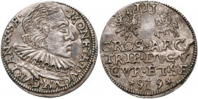 Kurlandia, Wilhelm Kettler, Trojak Mitawa 1599 - Stippla - rzadki R3