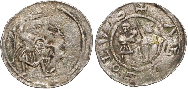 Władysław II Wygnaniec, Denar - Walka z lwem
 Lekko niedobity, w patynie. Karte...