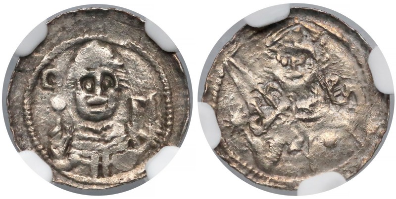 Władysław II Wygnaniec, Denar - Książę i Biskup - NGC AU55
 Typ z Biskupem, któ...