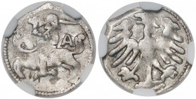 Aleksander Jagiellończyk, Denar Wilno - renesansowe A - NGC AU58