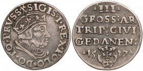 Zygmunt I Stary, Trojak Gdańsk 1537 - w czepcu
