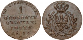 Wielkie Księstwo Poznańskie, 1 grosz 1816-A - piękny