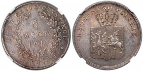 Powstanie Listopadowe, 5 złotych 1831 KG - NGC MS64