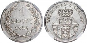 Wolne Miasto Kraków, 1 złoty 1835 - NGC MS63
