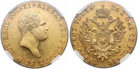 50 polish zloty 1818 IB - NGC AU58