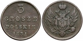 3 grosze polskie 1831 KG
