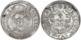 Zygmunt III Waza, Szeląg Ryga 1595 - NGC MS64