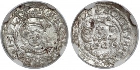Zygmunt III Waza, Szeląg Ryga 1601 - PO:D LI - NGC MS62