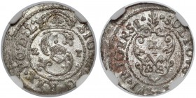 Zygmunt III Waza, Szeląg Ryga 1621 - pojedyncze otoki - NGC UNC