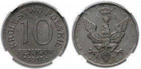Królestwo Polskie, 10 fenigów 1917 - NGC MS64 (MAX) MAX