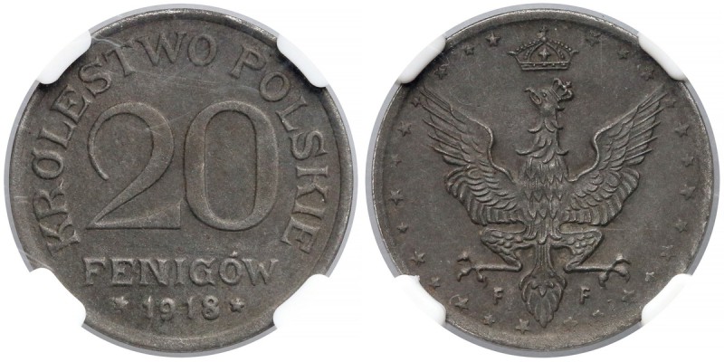 Królestwo Polskie, 20 fenigów 1918 - NGC MS62
 Bardzo ładna sztuka. 


Grade...