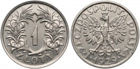 Próba NIKIEL 1 złoty 1929 - bez PRÓBA - b. rzadka