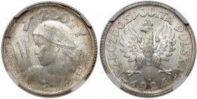Kobieta i kłosy 1 złoty 1924 - NGC MS62