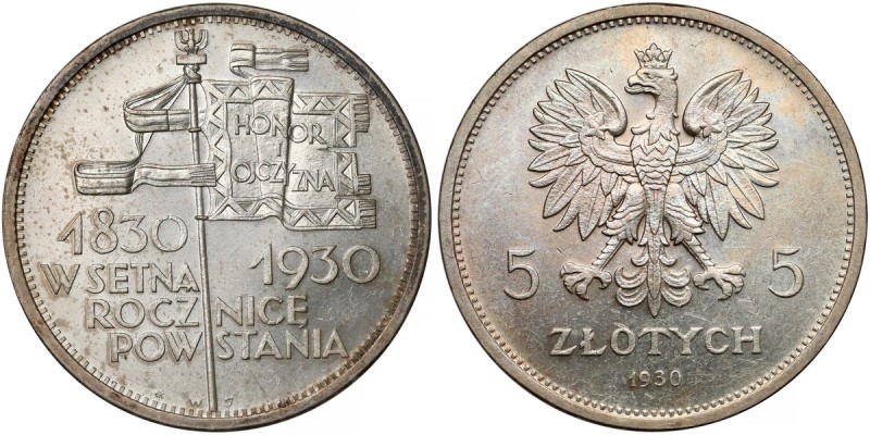 Sztandar 5 złotych 1930 - PIĘKNY
 Menniczy egzemplarz Sztandaru, o pięknej prez...