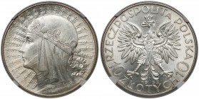 Głowa Kobiety 10 złotych 1932 zn, Warszawa - NGC MS64