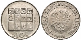 Próba MIEDZIONIKIEL 10 złotych 1969 - 25 lecie PRL - rzadkość