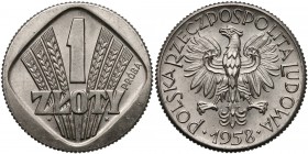 Próba NIKIEL 1 złoty 1958 kłosy