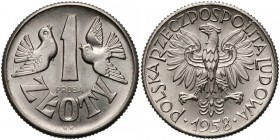 Próba NIKIEL 1 złoty 1958 gołębie