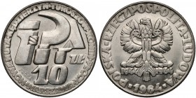 Próba NIKIEL 10 złotych 1964 Klucz, sierp i kielnia