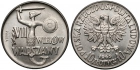 Próba NIKIEL 10 złotych 1965, VII wieków Warszawy