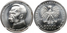 50.000 złotych 1988 Piłsudski - NGC MS68