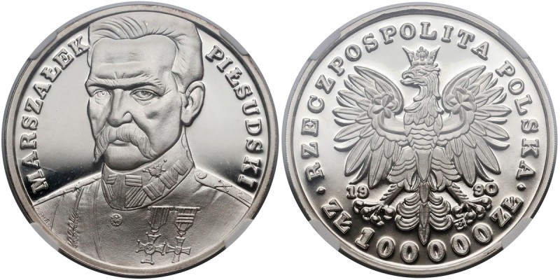 Mały Tryptyk 100.000 złotych 1990 Piłsudski - NGC PF69 UC
 Piękna sztuka. 

G...