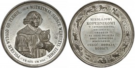 Medal 400-lecie urodzin Mikołaja Kopernika 1873 - piękny stan