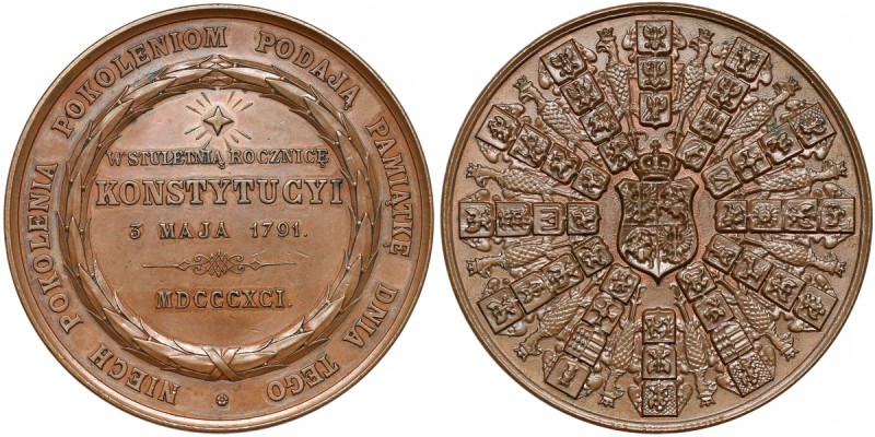 Medal, W stuletnią rocznicę Konstytucji 3 Maja 1891
 Niesygnowany medal autorst...