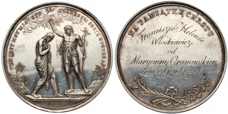 Medal chrzcielny, TEN IEST MOY... (50mm), Majnert 1835
 Sygnowany G.MAINERT F. ...