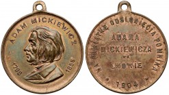 Medal, Odsłonicie Pomnika Mickiewicza Lwów 1904 RR