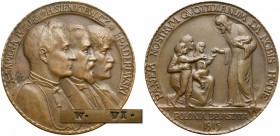 Medal BRĄZ Polonia Devastata 1915 (J. Wysocki) - RZADKOŚĆ 1z25szt