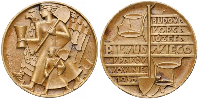 Medal, Budowa Kopca J. Piłsudskiego, Kraków 1936
 Medal zaprojektowany przez Je...