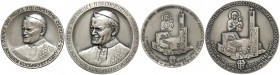 Medale Jan Paweł II SREBRO Kongres Eucharystyczny 1987 2szt. nakłady 50 i 5 szt.