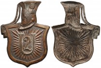 Plakieta blaszana na wzór odznaki 2 Pułku Ułanów (9x12.5 cm)